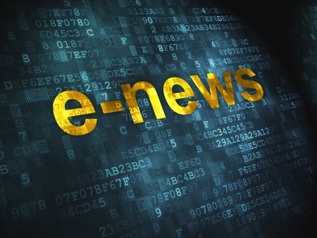News concept  pixelated words E-news on digital background, 3d renderの写真素材