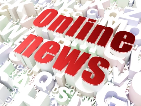 News concept  Online News on alphabet  background, 3d renderの写真素材