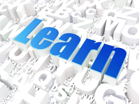 Education concept  Learn on alphabet  background, 3d render