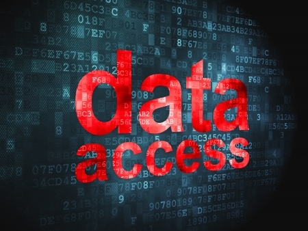 Information concept  pixelated words Data Access on digital background, 3d renderの写真素材