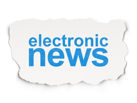 News concept  torn paper with words Electronic News on  background, 3d renderの写真素材