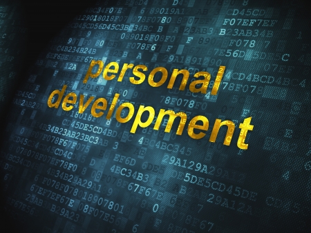 Education concept  pixelated words Personal Development on digital background, 3d renderの写真素材