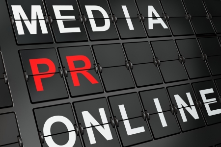 Advertising concept  PR on airport board background, 3d renderの写真素材