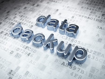 Information concept  Silver Data Backup on digital background, 3d renderの写真素材