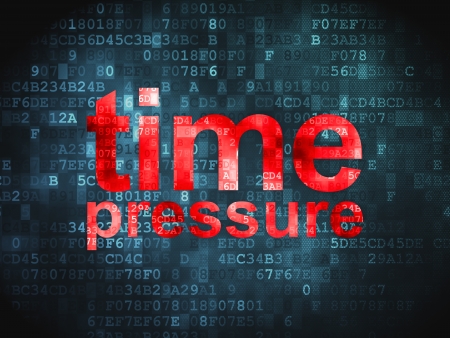 Timeline concept  pixelated words Time Pressure on digital background, 3d renderの写真素材