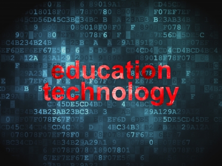 Education concept  pixelated words Education Technology on digital background, 3d renderの写真素材