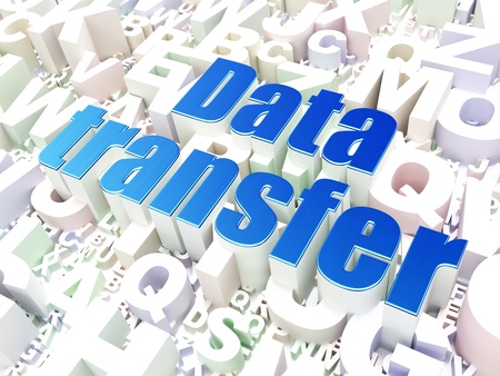 Data concept  Data Transfer on alphabet  background, 3d renderの写真素材