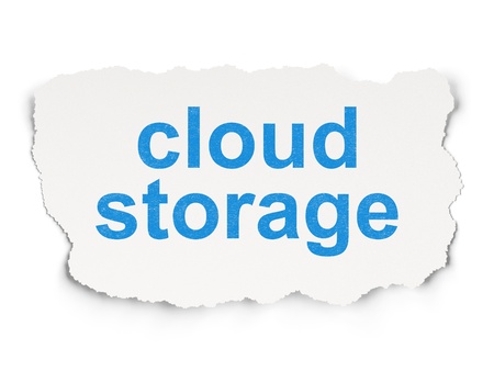 Privacy concept  torn paper with words Cloud Storage on Paper background, 3d renderの写真素材