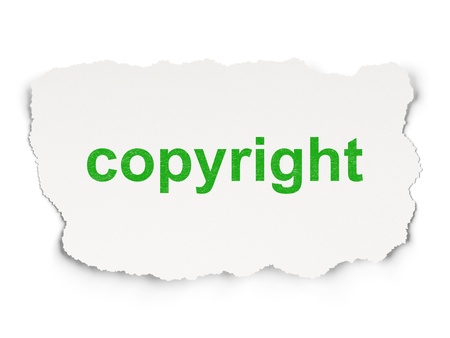 Advertising concept  torn paper with words Copyright on Paper background, 3d renderの写真素材
