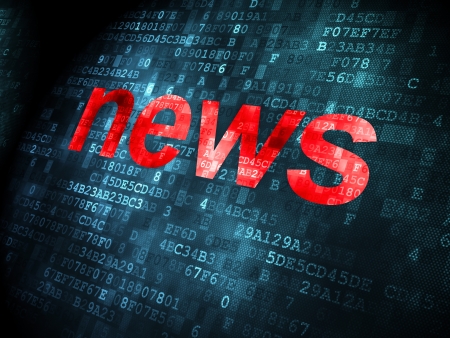 News concept  pixelated words News on digital background, 3d renderの写真素材
