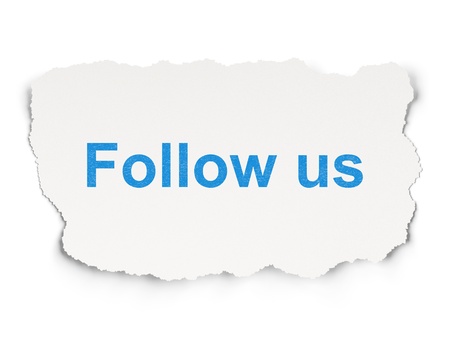 Social media concept  torn paper with words Follow us on Paper background, 3d renderの写真素材