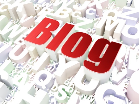SEO web design concept  Blog on alphabet  background, 3d renderの写真素材