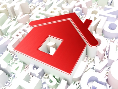 Security concept  Home on alphabet background, 3d renderの写真素材