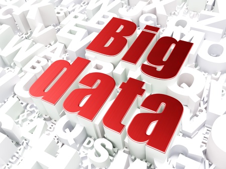 Data concept: Big Data on alphabet  background, 3d renderの写真素材