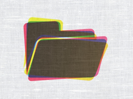 Business concept: CMYK Folder on linen fabric texture background, 3d renderの写真素材