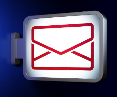 Business concept: Email on advertising billboard background, 3d renderの写真素材