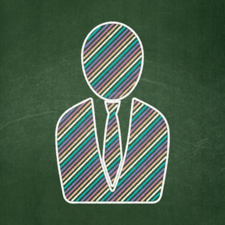 Marketing concept: Business Man icon on Green chalkboard background, 3d renderの写真素材