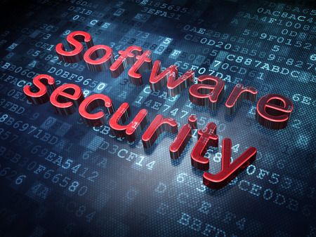 Security concept: Red Software Security on digital , 3d renderの写真素材