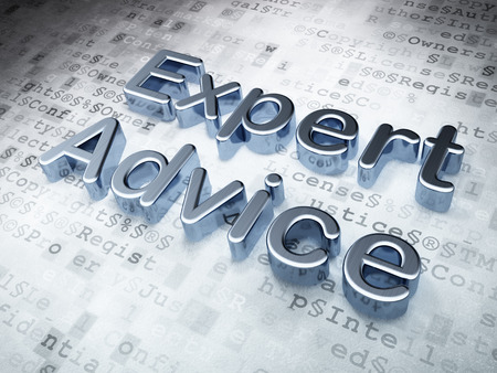 Law concept: Silver Expert Advice on digital background, 3d renderの写真素材