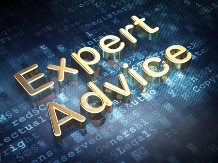 Law concept: Golden Expert Advice on digital background, 3d renderの写真素材