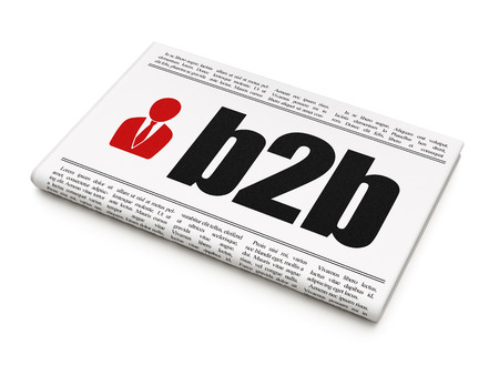 newspaper headline B2b and Business Man icon on White background, 3d renderの写真素材