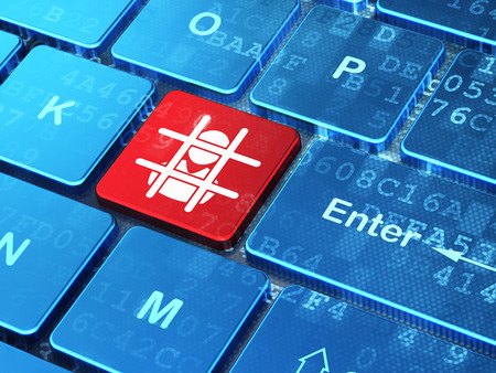 Law concept: computer keyboard with Criminal icon on enter button background, 3d renderの写真素材