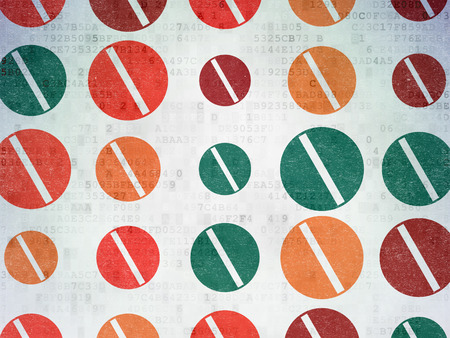 Medicine concept: Painted multicolor Pill icons on Digital Paper backgroundの写真素材