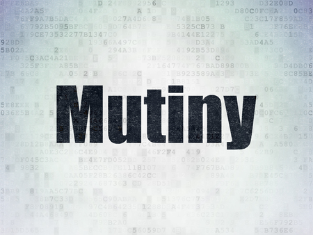 Political concept: Painted black word Mutiny on Digital Paper backgroundの写真素材