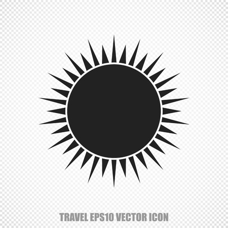 The universal icon on the travel theme: Black Sun. Modern flat design. For mobile and web design.のイラスト素材