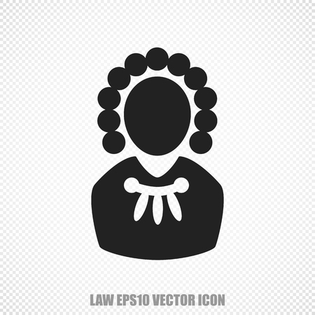 The universal icon on the law theme: Black Judge. Modern flat design. For mobile and web design.のイラスト素材
