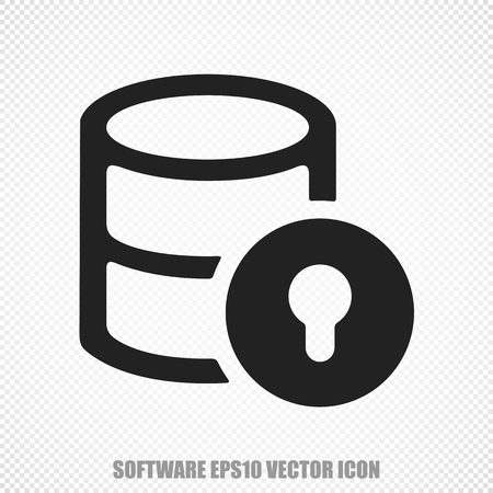 The universal icon on the Database theme: Black Database With Lock. Modern flat design.のイラスト素材