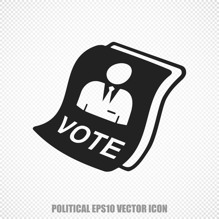 The universal vector icon on the politics theme: Black Ballot. Modern flat design. For mobile and web design. EPS 10.のイラスト素材