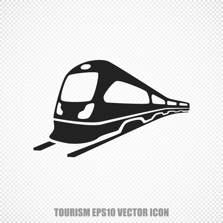 The universal icon on the travel theme: Black Train. Modern flat design.のイラスト素材