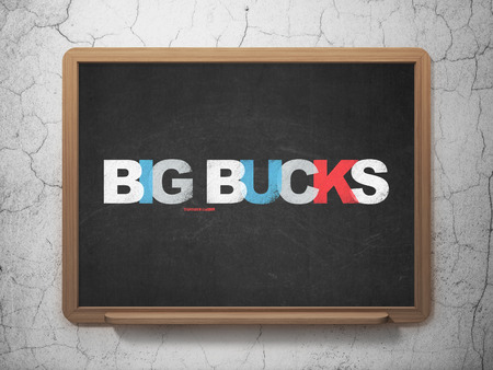 Finance concept: Painted multicolor text Big bucks on School board background, 3D Renderingの写真素材