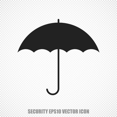 The universal icon on the safety theme: Black Umbrella. Modern flat design.のイラスト素材