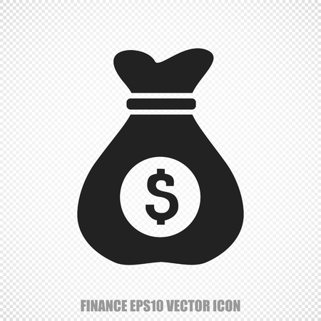 The universal icon on the finance theme: Black Money Bag. Modern flat design.の写真素材