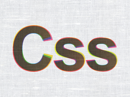 Software concept: CMYK Css on linen fabric texture background