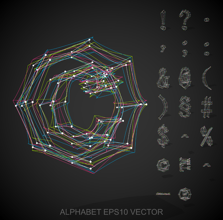 Abstract illustration of a multicolor sketched Symbols with transparent shadow.のイラスト素材