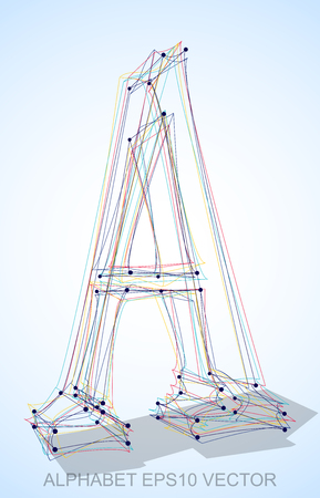 Abstract illustration of a Multicolor sketched uppercase letter A with Transparent Shadow.のイラスト素材