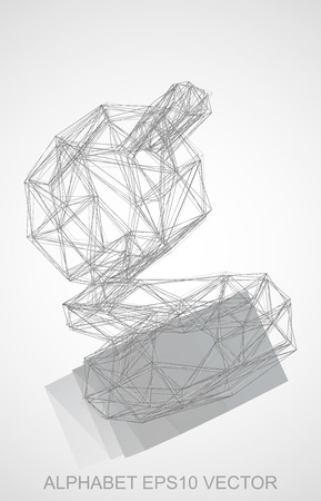 Abstract illustration of a Pencil sketched G with Reflection. Hand drawn 3D G for your design.のイラスト素材