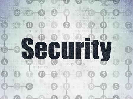 Security concept: Painted black text Security on Digital Data Paper background with  Scheme Of Hexadecimal Codeの写真素材