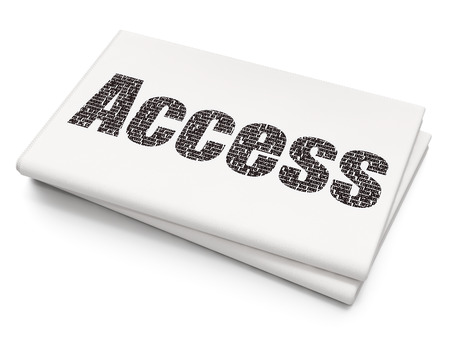 Protection concept: Pixelated black text Access on Blank Newspaper background, 3D renderingの写真素材