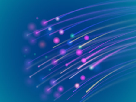 Communication and internet concept. Data transmission over a fiber optic network. Information...