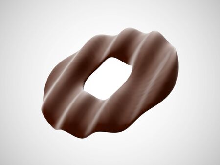 Chocolate cookies isolated on white background. Delicious sweet unhealthy food - chocolate dessert source of extra calories. Realistic vector illustration of milk chocolate pieces.のイラスト素材