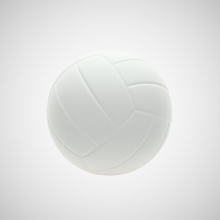 Realistic 3D white volleyball ball on light background.のイラスト素材
