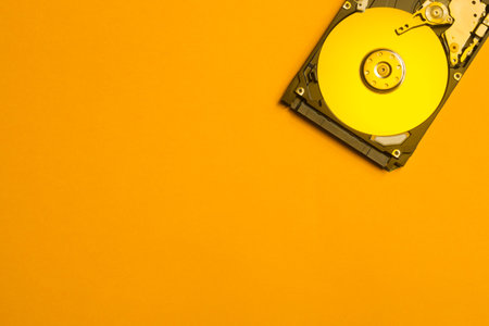 Colorful hdd. open hard disk drive. The concept of data storage. data array. hard drive from the...