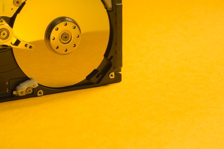 Colorful hdd. open hard disk drive. the concept of data storage. data array. hard drive from the computer. copy spaceの写真素材