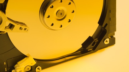 Colorful hdd. open hard disk drive. the concept of data storage. data array. hard drive from the computerの写真素材