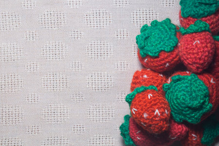 Handmade knitting wool texture background closeup needlework