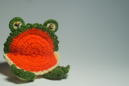 Handmade knitting wool texture background closeup needlework. handmade backgroundの写真素材